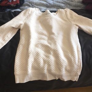 Quilted cream long sleeve top